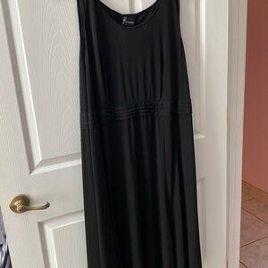 Y K woman solid black stretch sleeveless plus size dress 24W